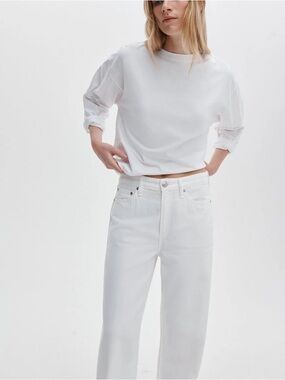 Rag and bone Logan wide leg white jeans